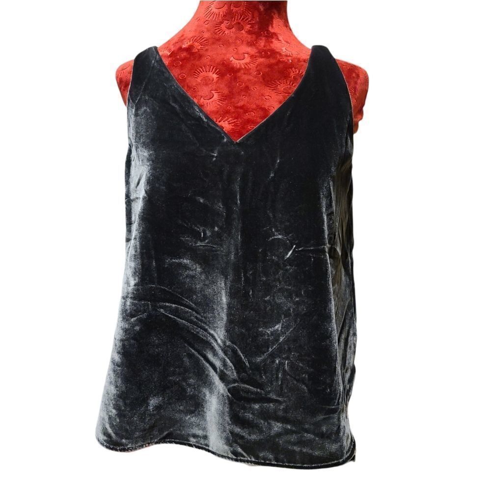 LOFT Grey Velvet Tank Camisole Top Small Petite SP
